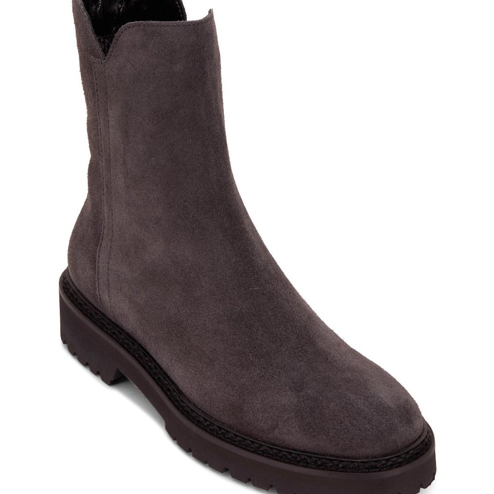 AQUATALIA Madelyn Water Resistant Bootie ZIP SUEDE GREAY LUGGED 7 (P5)